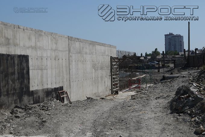 Применение стеклопластиковой арматуры "ROCKBAR" в строительстве опорной стены берегоукрепления, г. Новороссийск.